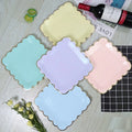 9 Inch Paper Plates Pastel Color Square Plates Compostable Plates Dinner Size Disposable for Birthday Wedding Party Cute >10