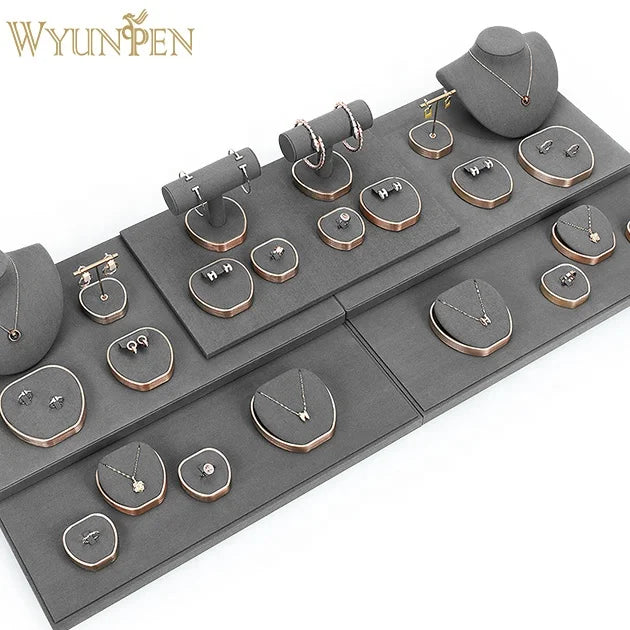 WYP Jewelry Display Stand for Grey Jewelry Display Props Necklace Jewelry Stand Display Set