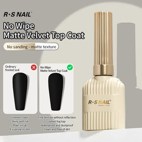 R S Nail 10g No Wipe Matte Velvet Top Coat Wholesales LED UV Semi-Permanent Nail Soak Off Varnish Gel Nail Polish