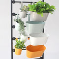 Durable Modern Metal Flower Pot with Detachable Double Hook Wall Hanging Nursery Planter for Balcony & Outdoor & Garden Use MegaBDM