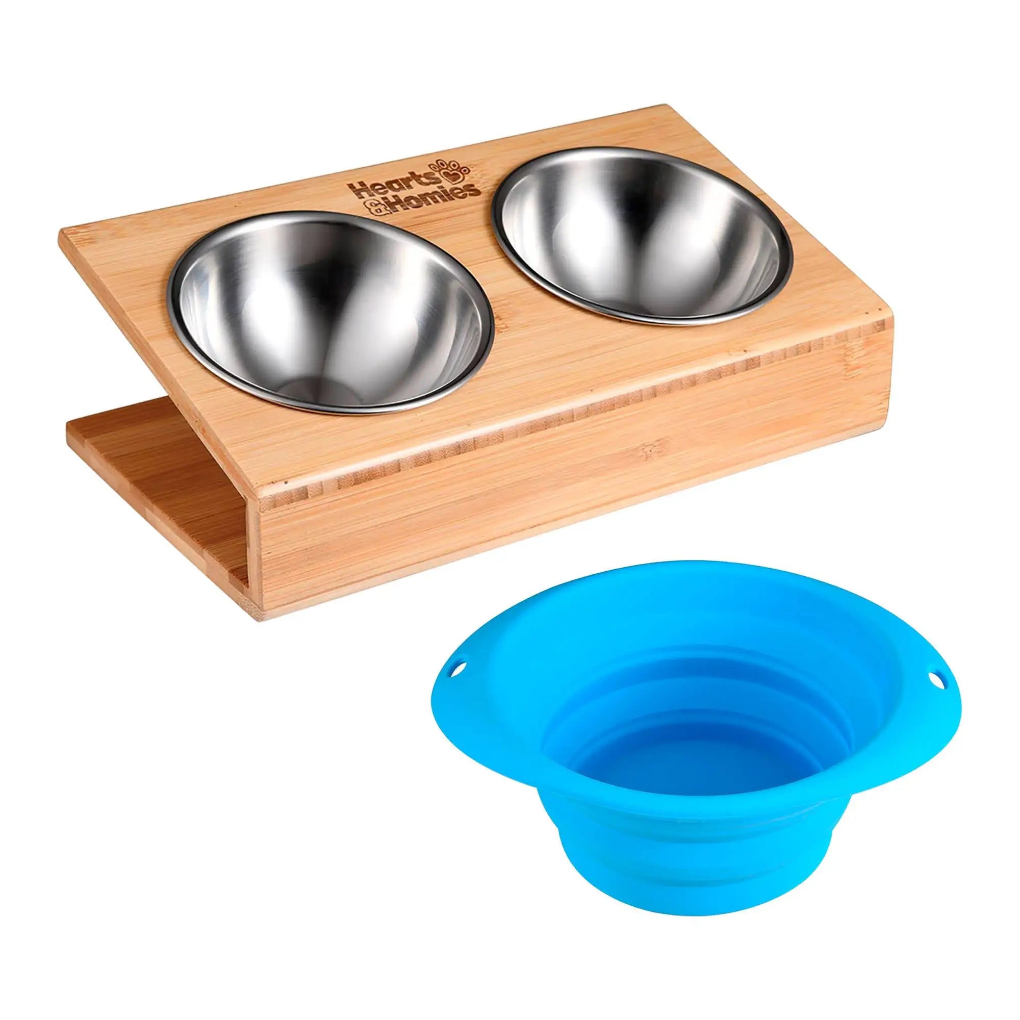 Hearts&Homies Double V-Shaped Serving Set + Collapsible Round Bowl