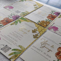 Custom Made Conifer Brand Elegant Color Screen Printed Wedding Card Foil Stamping Matching Kraft Envelope for Wedding Invitation