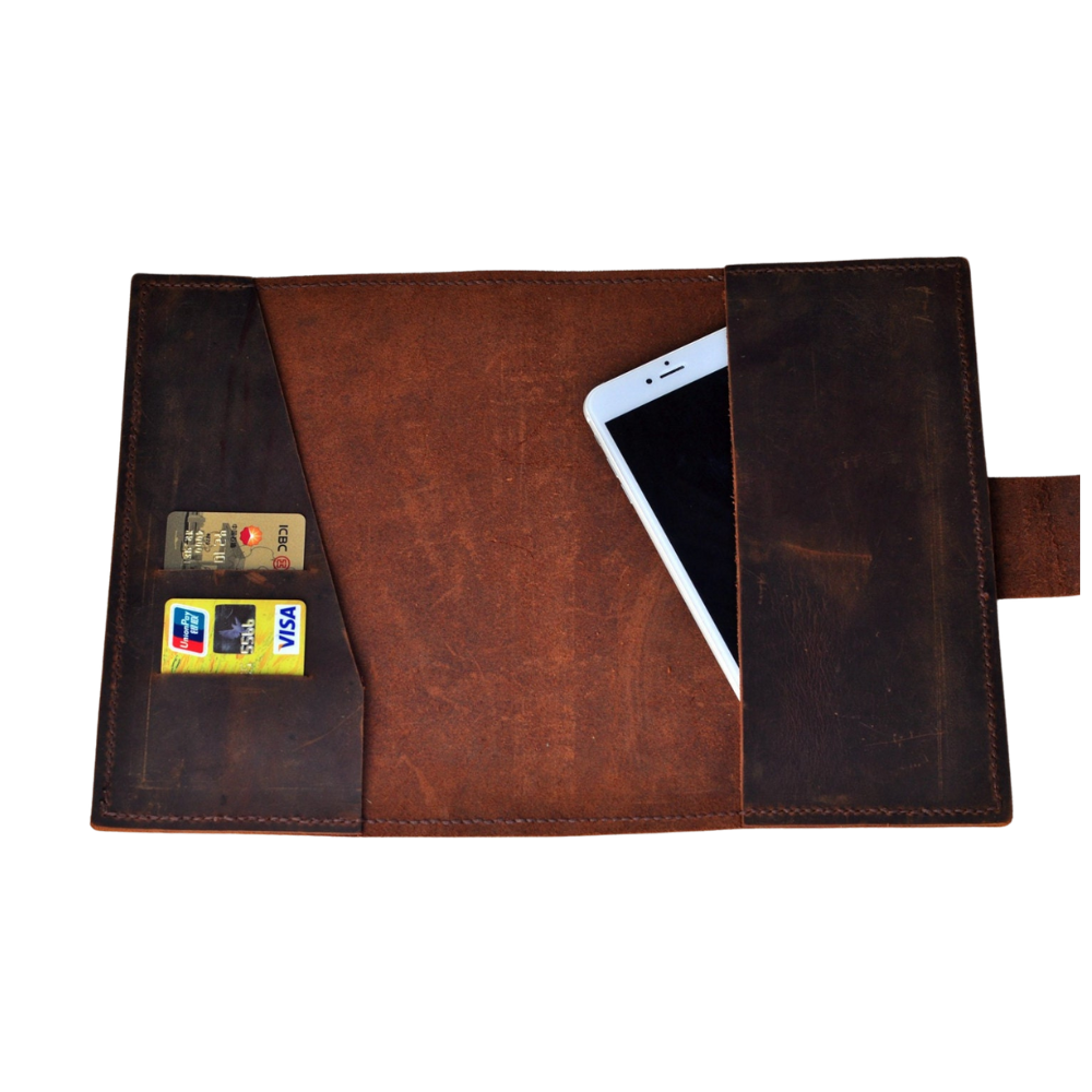 Custom logo Debossed Genuine Bible Book Protect Sleeves Notebook Leather Cover