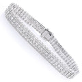 Elegant 3-Row White Gold Lab Grown Diamond Round Brilliant Cut IGI Certified Bracelet for Women 0.5ct Stones Beautiful Bangles