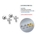 LE177 Minimalist 925 Sterling Silver Crucifix Designer Fashion Fine Jewelry Gold Plated Screw Back Earrings Women