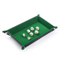 Wholesale Custom Logo Green PU Leather Foldable Dice Rolling Tray Holder for DND Tabletop Games