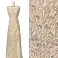 Hot Selling Different Sizes Rhinestones Beaded Hollow Mesh Polyester Fabric for Fashionable Ladies Dress