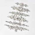 White Crystal Decorated Short Chain Water Drop Rectangular Diamond Buckle With Loops on Both Ends Clothing DIY Accessories