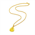 Gold Plated Necklace Water Ripple  Placer Gold Women's Mazu Drop Shape Pendant