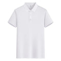 Oem customized 100% polyester solid color short-sleeved tshirt with embroidered logo solid color work clothes polo shirt