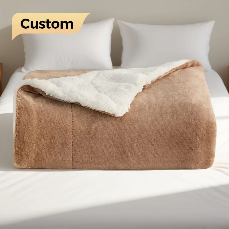 Custom Printed 100% Polyester Twin Size Flannel Fleece Knitted Blanket Super Soft Warm Lightweight for Sofa Couch Bed Double