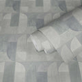 Made Germany-Wallpaper Rolls Geometric Grey Non Woven Vinyl Modern Household Use Abrasion-Resistant Light Resistant 1005 X 053