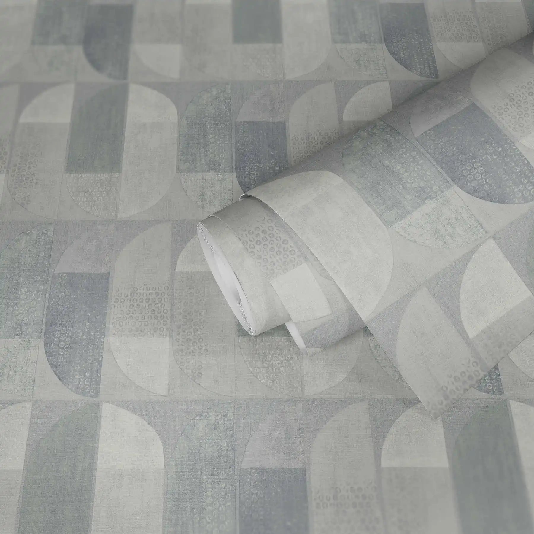 Made Germany-Wallpaper Rolls Geometric Grey Non Woven Vinyl Modern Household Use Abrasion-Resistant Light Resistant 1005 X 053
