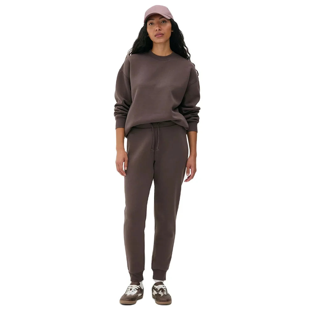 Men Y2K Winter Hooded Printed Tracksuit Solid Color Sweatshirt with Elastic Cuff Joggers Two-Piece Set Casual Jogging Wear