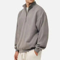 Heavy Fleece Half-zip Hoodie for Men Autumn-winter American Vintage Embroidery for Warmth