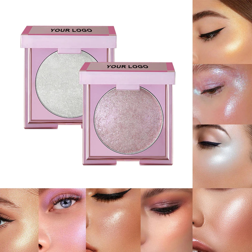 Wholesale Diamond Glow Vegan Makeup Glow Face Illuminating Makeup Highlighter Bronzer Powder Pressed Highlighter Private Label