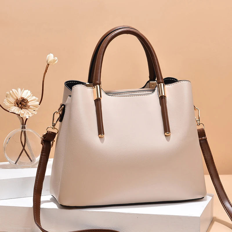 2025 Latest Design Large Capacity Women's Crossbody Bag New Fashion Print Beading Decoration for Middle-Aged Mothers Lady Style