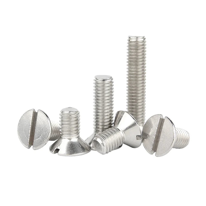 M5 X65mm Metric Machine Screw DIN963 Stainless Steel Plain Finish Slotted Countersunk Flat Head Screws