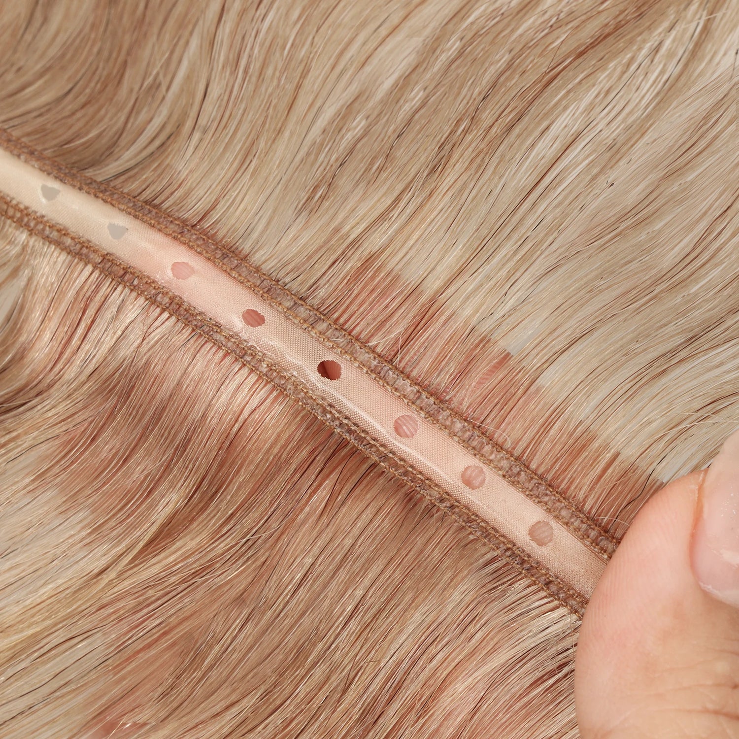Singled Donor Genius Invisible Hole Weft Double Drawn Virgin Hair Extensions Genius Butterfly Weft
