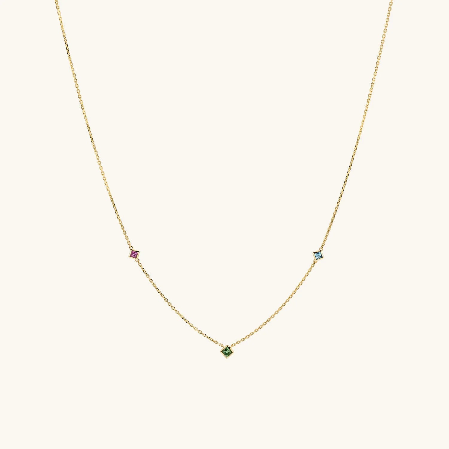 LOZRUNVE 925 Silver Fashion Jewelry Dainty Square CZ Charm Necklace Choker Women