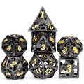 Wholesale Dragon Hollow Metal DND Dice Set D4 D6 D1O D12 D20 D% D&D Custom Dice with Metal Gift Tin for Dungeons & Dragon Game