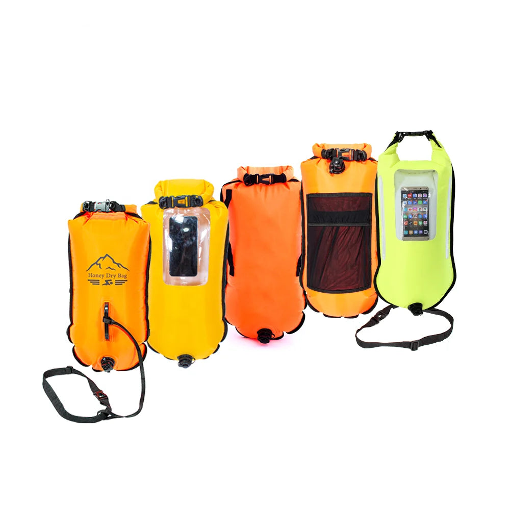 Custom Swimming Buoys Waterproof Dry Bag Buoys Open Water Swimming Buoys PVC Safety Equipment Inflatable Towable Dive Buoys