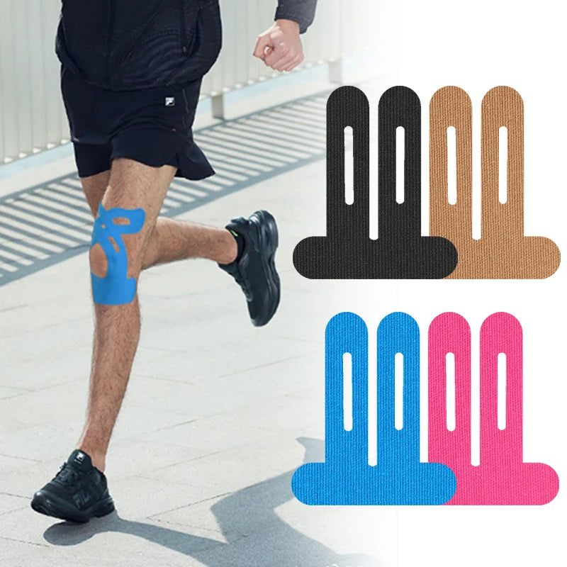 Waterproof Elastic Breathable Hypoallergenic Cotton Latex-Free Unisex 220mm X 250mm Precut Kinesiology Tape for Knee Pain Relief