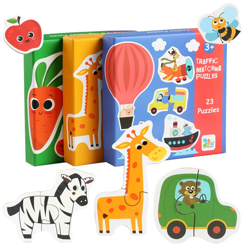 Montessori Early Education Animal Jigsaw Puzzle 3d Wooden Puzzle to Cultivate Hands-on Ability