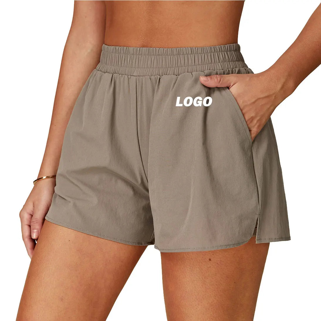 Custom logo Gym Shorts Women High Waist Butt Lift Yoga Shorts Girls Biker Workout Fitness Shorts Sport Yoga Pants With Pockets