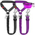 2 in 1 Adjustable Elastic Bungee Restraint Cord Dog Car Seat Belt Leash Harness Secures 360 Degree Swivel to Headrest for Car