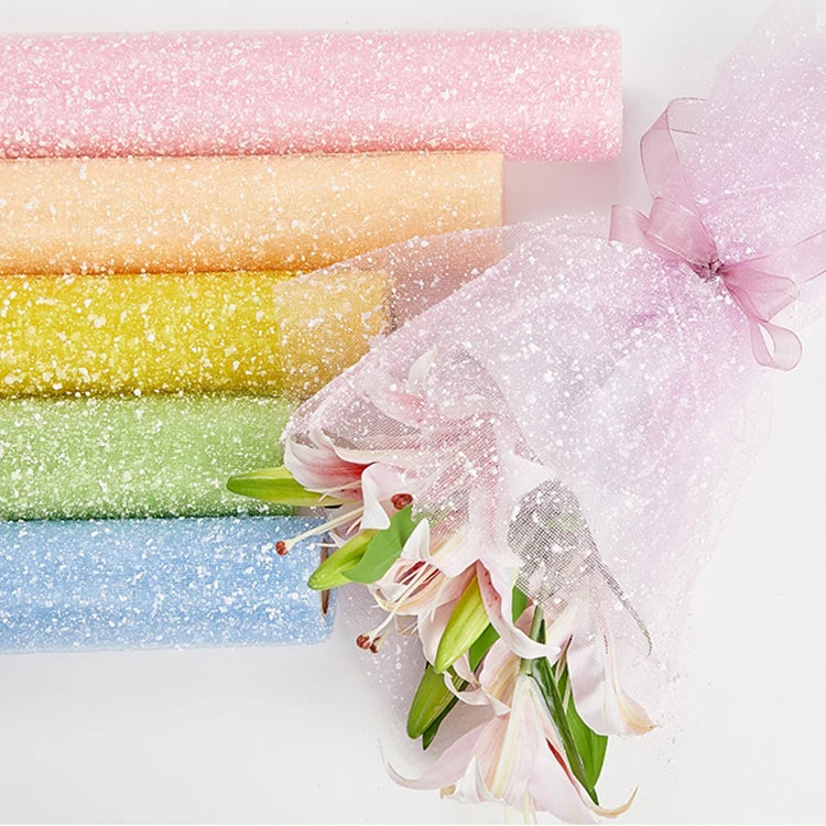 50cmx4y Snow Dot Flower Wrapping Paper Mesh for Flower Wrapping Decoration Packaging Flower Wrap Mesh MegaBDM