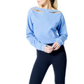 2025 Hot Sale Cut Off Neck Active wear Plus Size Custom Print Long Sleeve Women Custom Sports Sweatshirts sustainable