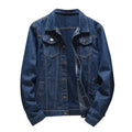 Stylish Custom Washed Blue Denim Jacket for Men Embroidered Motorcycle Classic Jean Outerwear