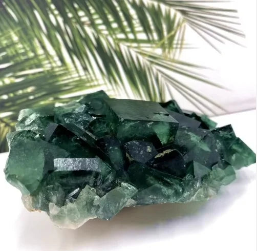 Wholesale Natural Crystal Carved Green Fluorite Cluster Rough Specimen Rock Quartz Crystals Healing Stones for Decoration