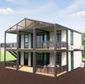 Customized 40ft 2-Storey Portable Steel Modular Prefabricated Villa Family Home Hotel Office Building School Mall Apartment MegaBDM