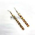 Professional Paper Coated Tiger Design Tweezers Collection Private Label Stainless Steel Lash Tweezer Eyelash Beauty Tools