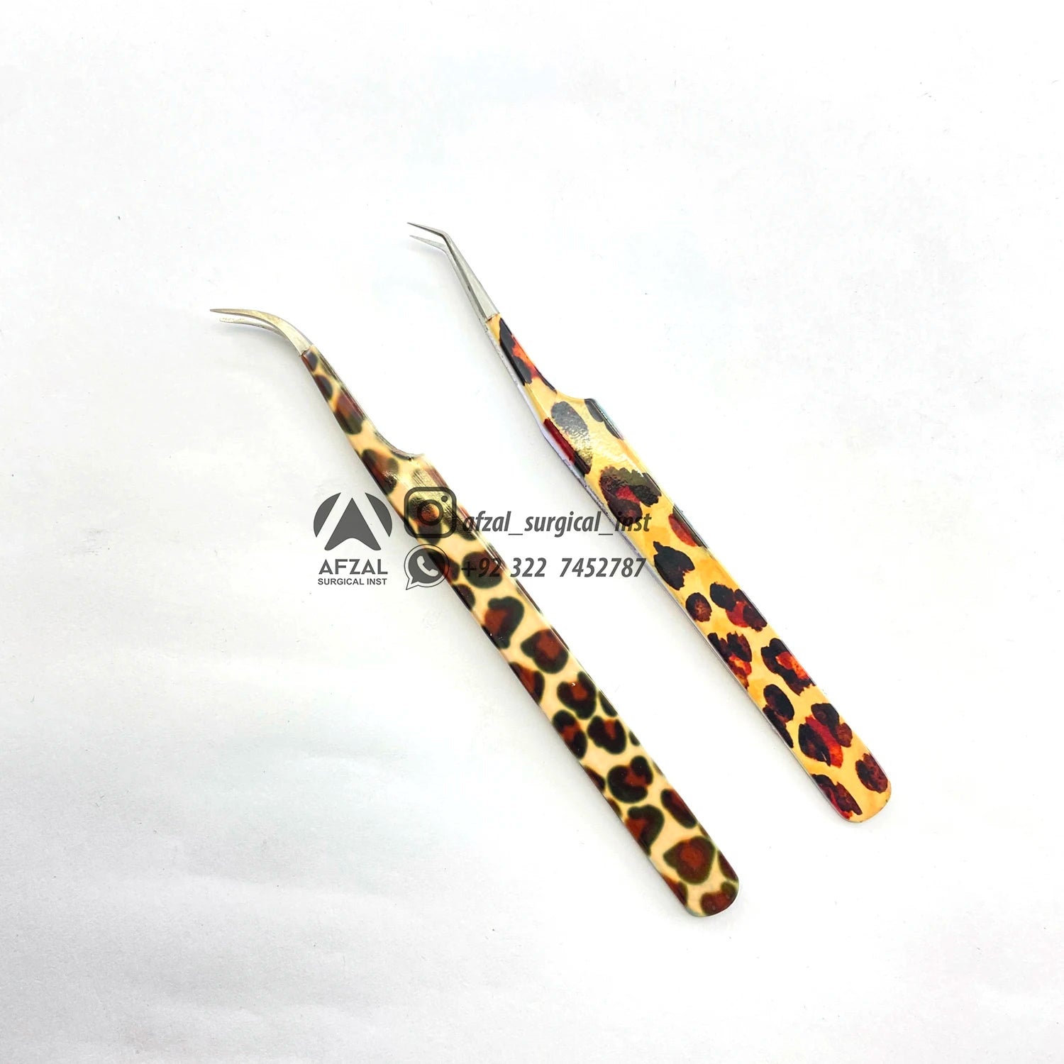 Professional Paper Coated Tiger Design Tweezers Collection Private Label Stainless Steel Lash Tweezer Eyelash Beauty Tools