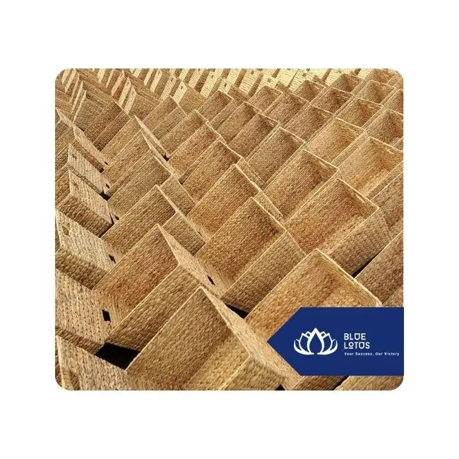 Sustainable water hyacinth storage basket made by skilled artisans for multi-purpose use From Blue Lotus Vietnam
