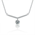 SMT004 Luxury Round Pendant Moissanite Necklace Chain 925 Sterling Silver Jewelry Elegant Moissanite Diamond Pendant for Women