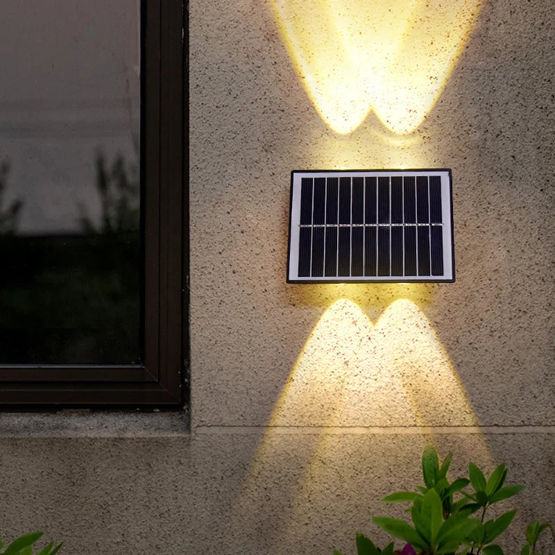 JAIYI LED Smart Solar Wall Lamp Waterproof Outdoor Safe up and Down Lamp Solar Wall Lamp Wall-washing Solar Lamp