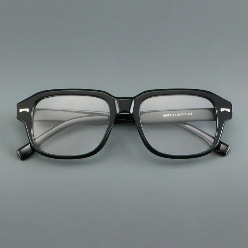 Vintage Trendy Square Full Rim Acetate Eyeglasses Durable Hand Polished Frame MegaBDM