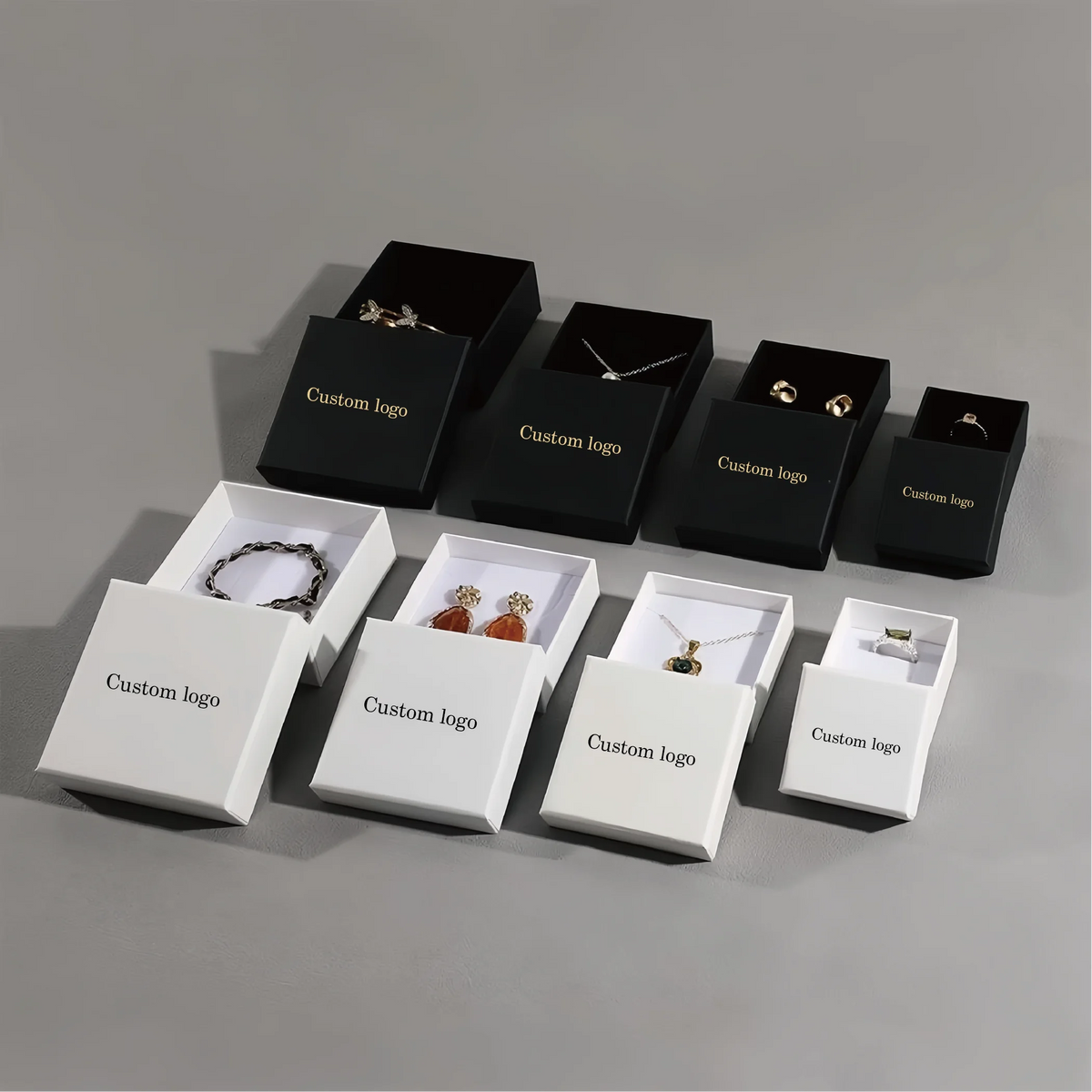 9*9*3cm Cardboard Jewelry Lid and Base Box Personalized Jewelry Packaging Box Necklace Paper Lid Box With Logo Custom MegaBDM