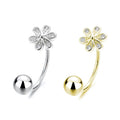 EH1582 925 Sterling Silver Piercing Earrings Romantic Five-petal Flower Fashion Teen Stud Earrings Women Simple Wedding Jewelry