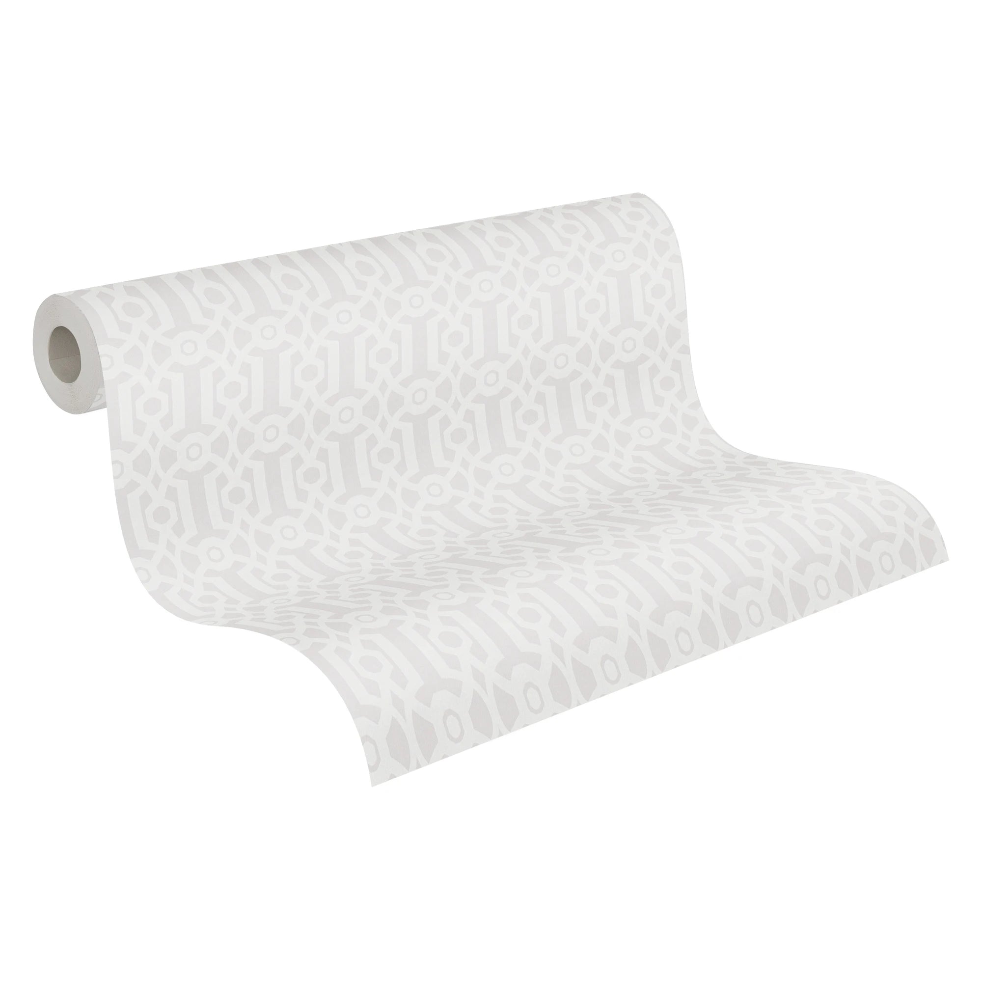 Made in Germany - Luxury Wallpaper rolls Graphic Cream Grey Non Woven Contract Wallpaper for Hotel Retro - 1005 x 053 m