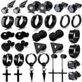 Fashion Earrings Trendy Unisex Black Stainless Steel Piercing Jewelry Set Cross Hoop Earring Stud Bulk Wholesale Stud Earrings