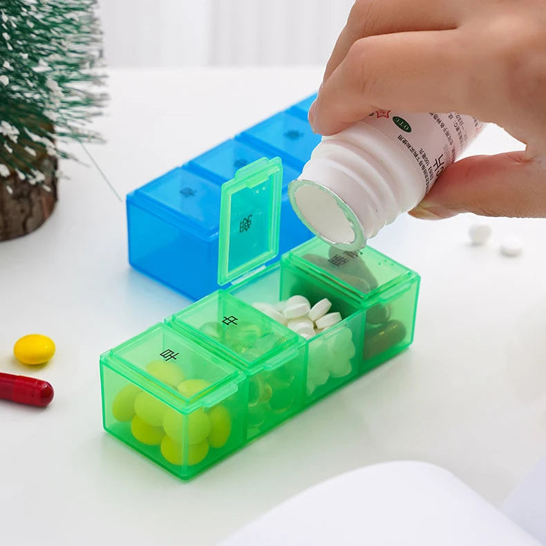 Portable Plastic Pill Dispensing Containers a Day Storage case for Pills Without Hurting Hands