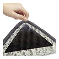 4pcs Rug Grippers Triangle Non Slip Rug Gripper Washable Double Sided Removable Anti Curling Rug Grips Non Trace Gripper Carpet
