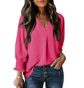 Women's 2026 Summer Casual Shirt Dress Top Blouse T-Shirt Waist-Cinching V-Neck Seven-Quarter Sleeve Front Button Simple
