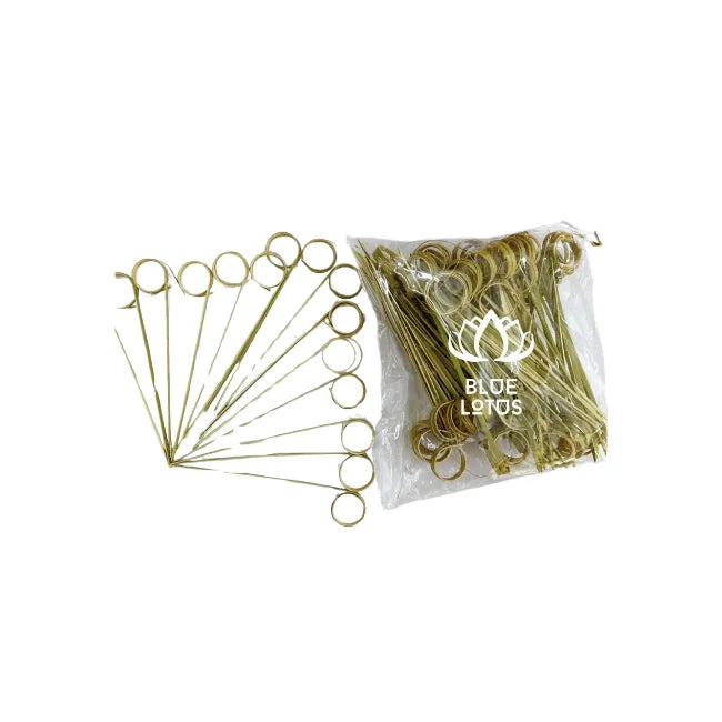 Decorative Round Bamboo Skewer Stick for Appetizer Fruit Cake Sandwich Party Supplies Use Toothpick Pick Stick