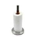 Modern Kitchen Towel Tissue Roll Dispenser Countertop Freestanding Storage Rack Stainless Steel Toilet Paper Holder Wood Tube